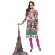 Triveni Elegant Multi Colored Printed Cotton Salwar Kameez